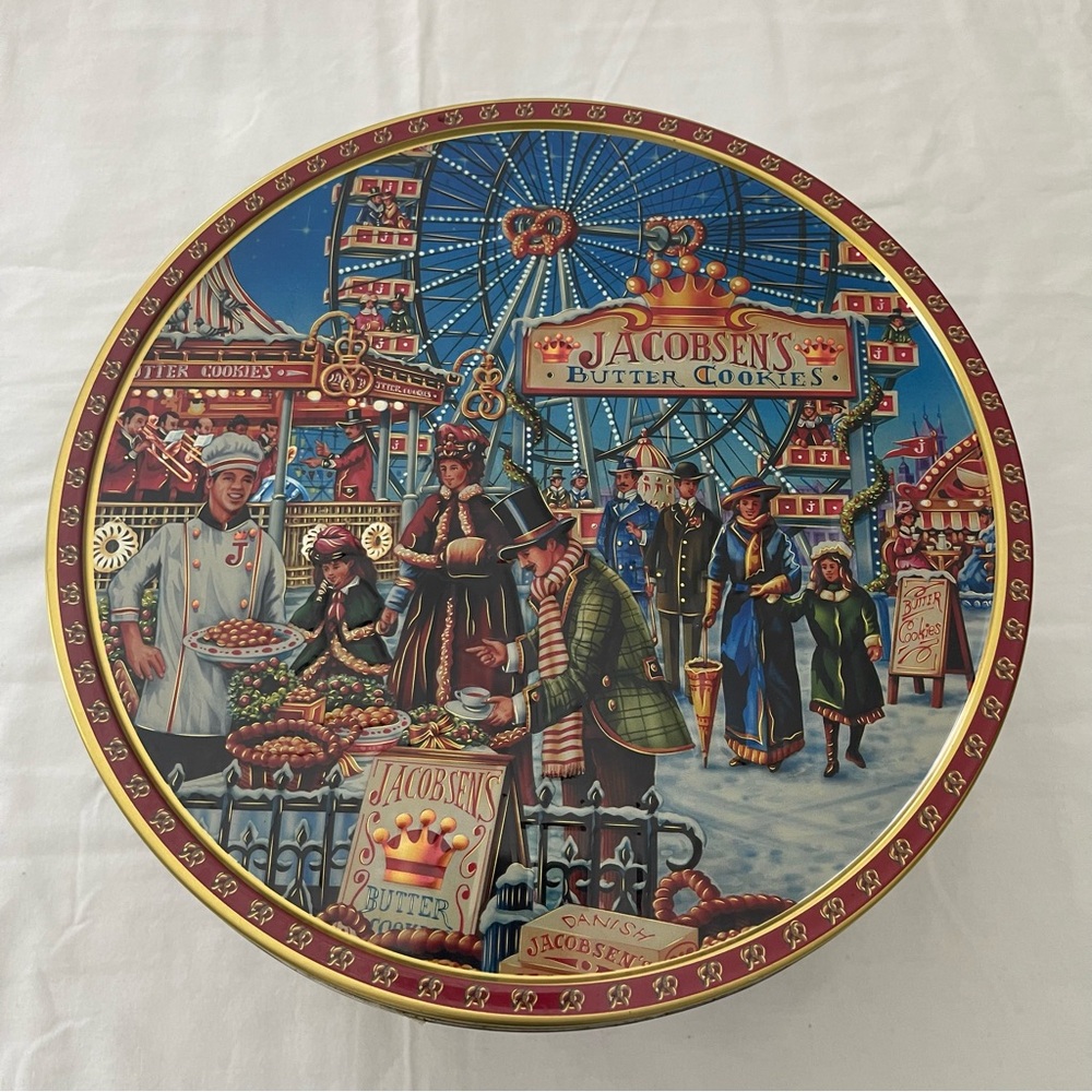 Jacobsens Bakery Butter Cookie Collectible Tin Denmark